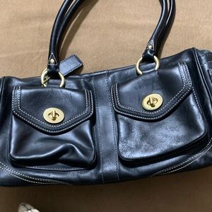Coach black leather pocketbook